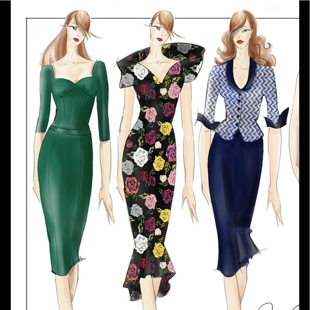 Unique Vintage Janie Bryant Bobbie Wiggle Dress - Picture 4 of 5